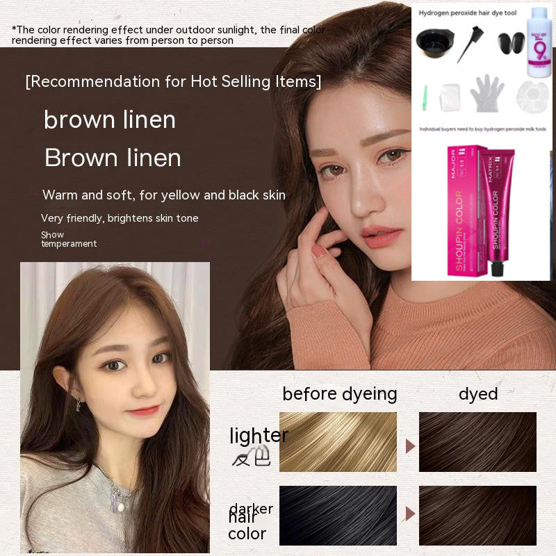 Ammonia-free Hair Color Paste Monochrome Paste Cover White Hair Multi-segment Color One-step Black Tea Gray Blue Black Hair Dye