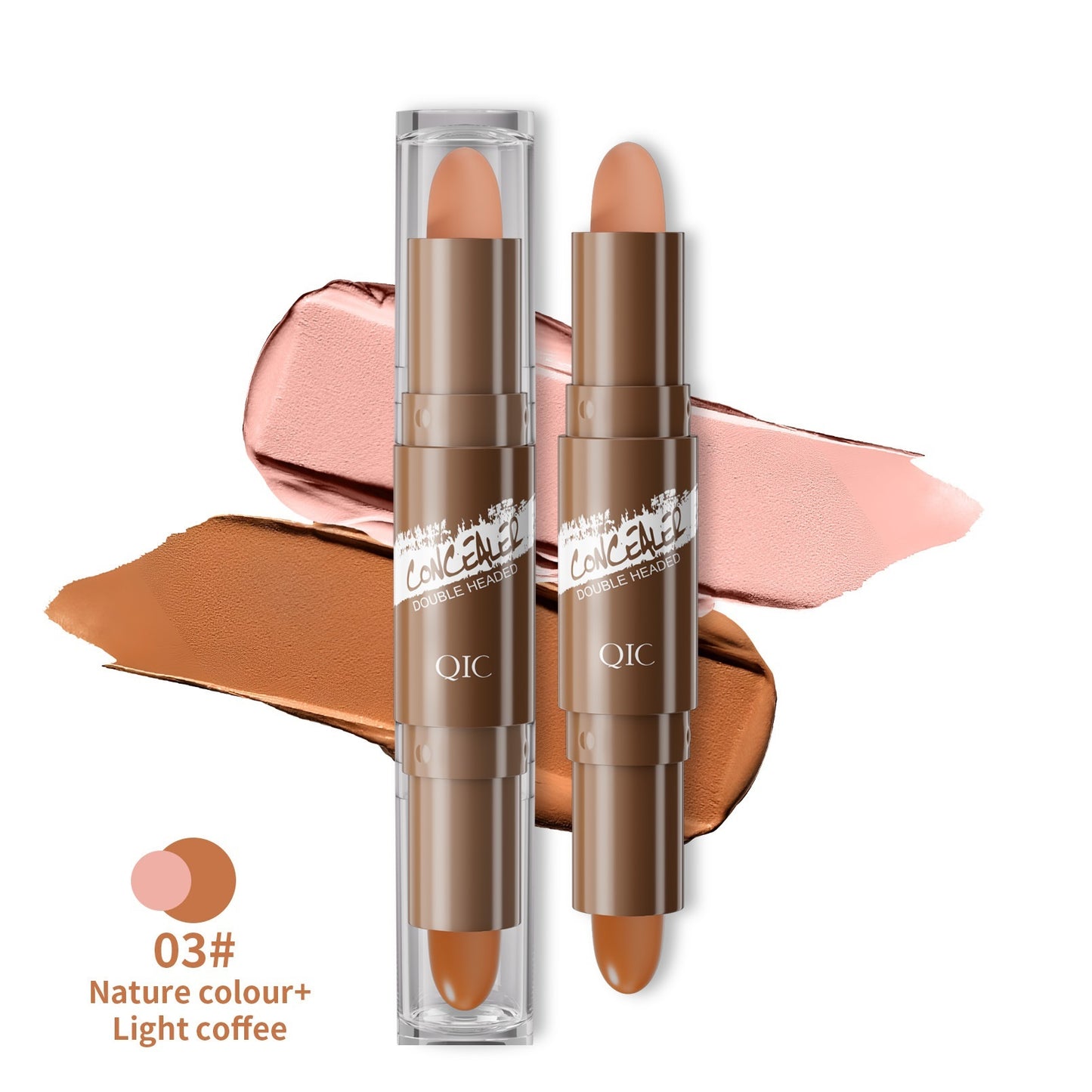 Double-headed Contour Stick Modified To Brighten Facial Shadow Highlights