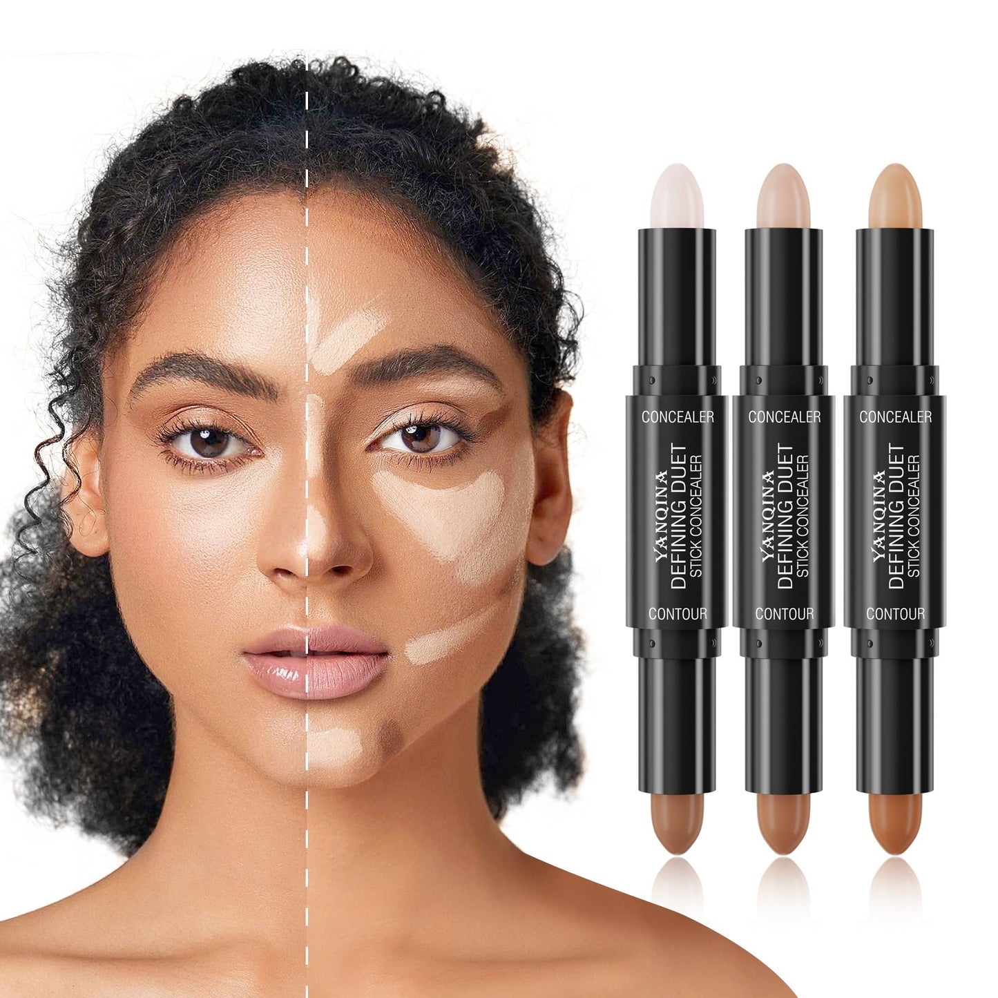 Double-headed Highlight Contour Stick Dual-purpose Stereo Highlighting Stick