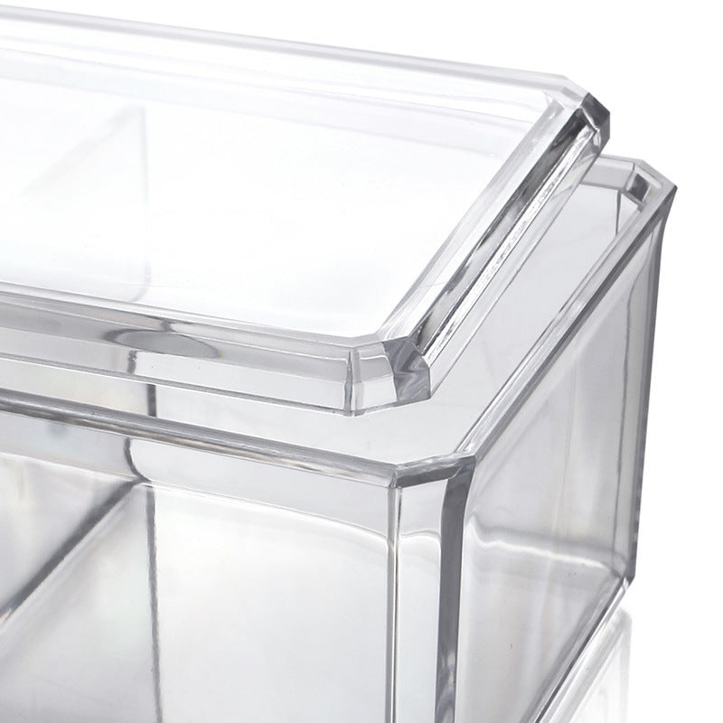 Transparent Acrylic Cosmetics Three-Compartment Storage Box