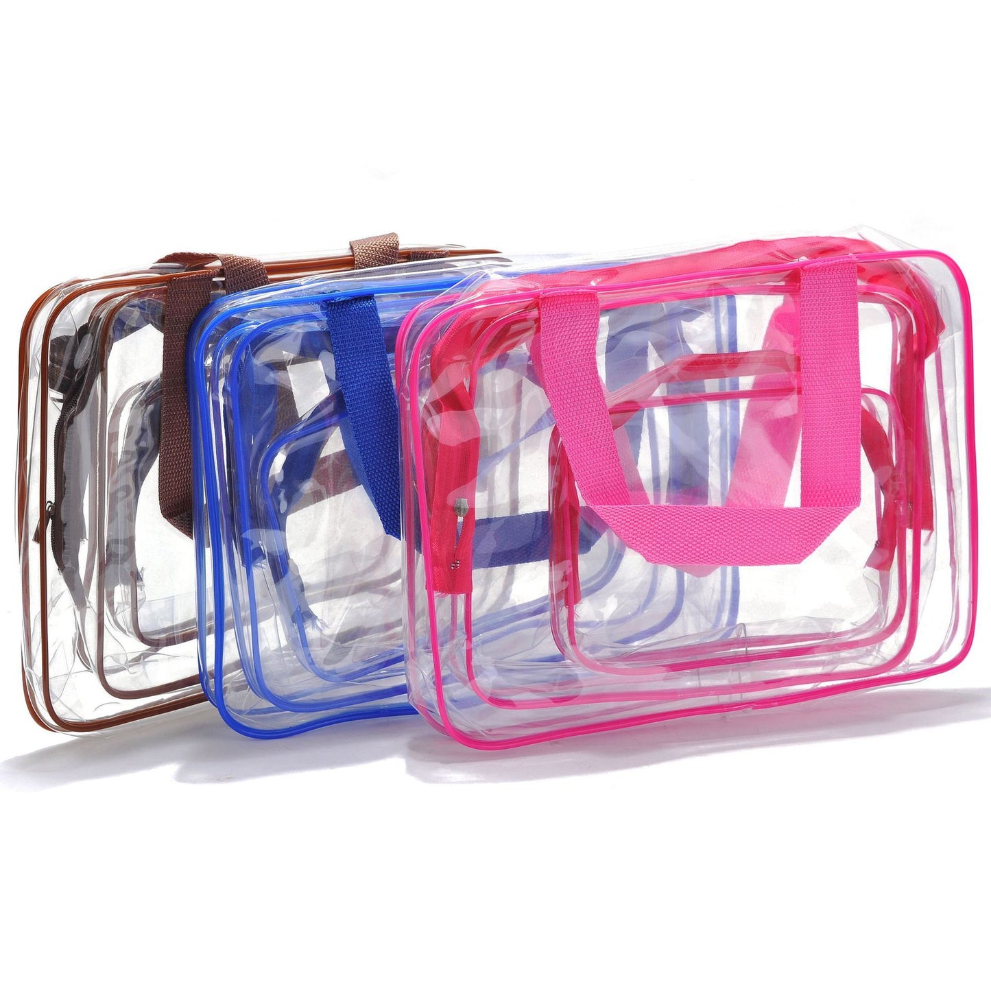 Amazon S Explosive Transparent Fashion Pvc Travel Storage Bag Three Piece Toiletry Bag Logo Can Be Printed
