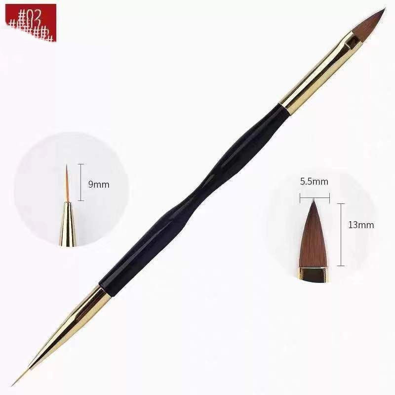 Nail Brushes Black Gold Xiaoman Waist Double-Headed 3 Pens