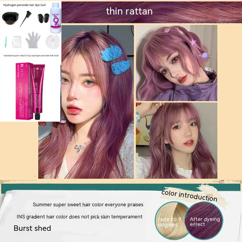Ammonia-free Hair Color Paste Monochrome Paste Cover White Hair Multi-segment Color One-step Black Tea Gray Blue Black Hair Dye