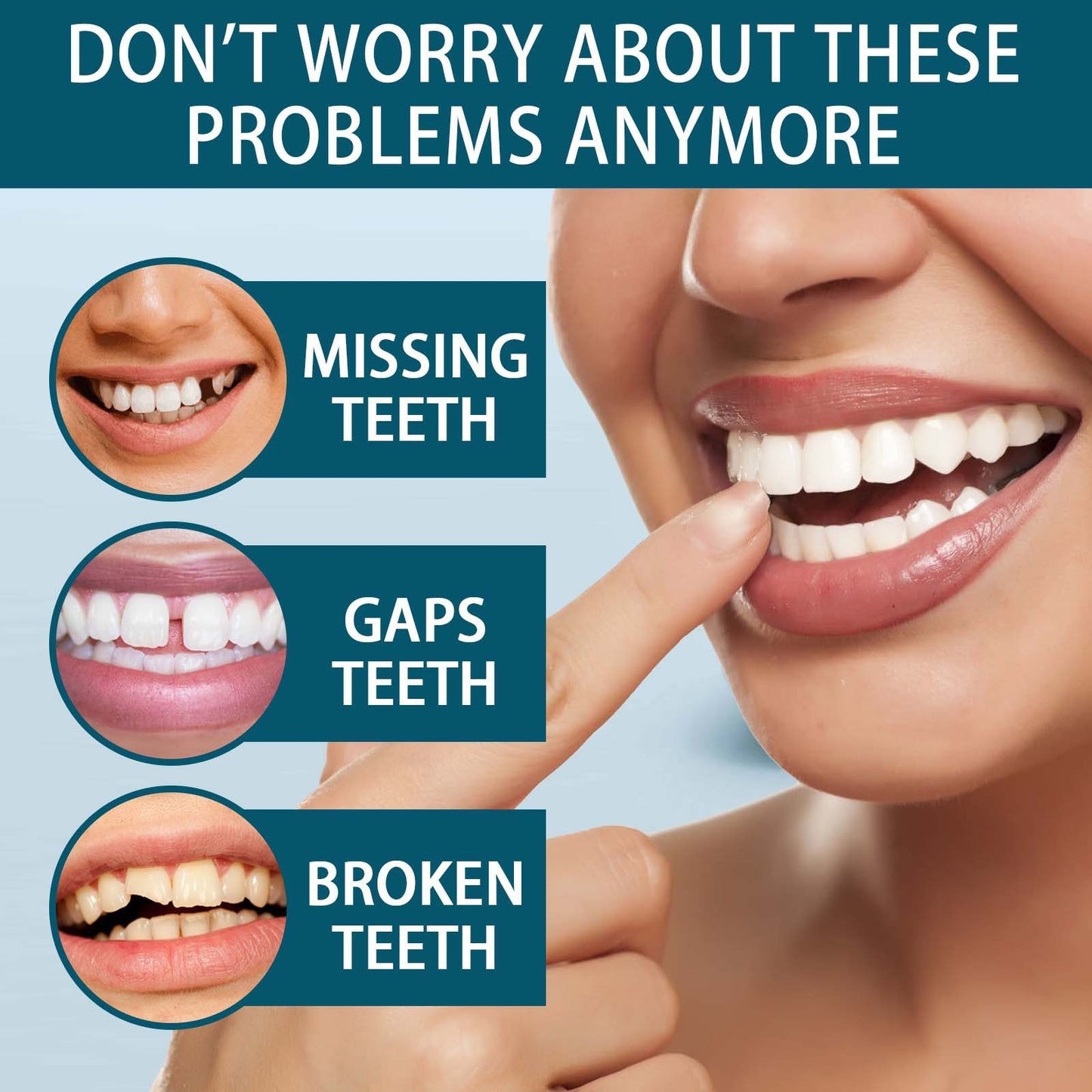 Adjustable Snap On Denture Temporary Filling Braces