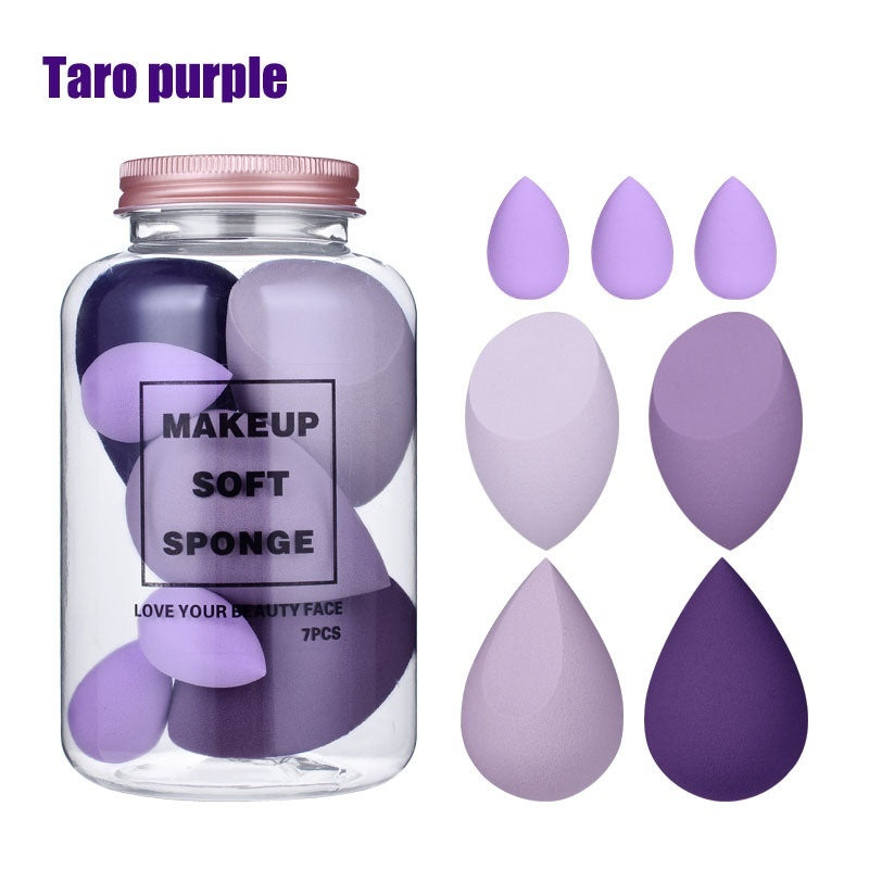 Foreign Trade Makeup Puff 7 PCs Canned Cosmetic Egg Suit Drift Bottle Makeup Sponge Soaking Water Bigger Mini