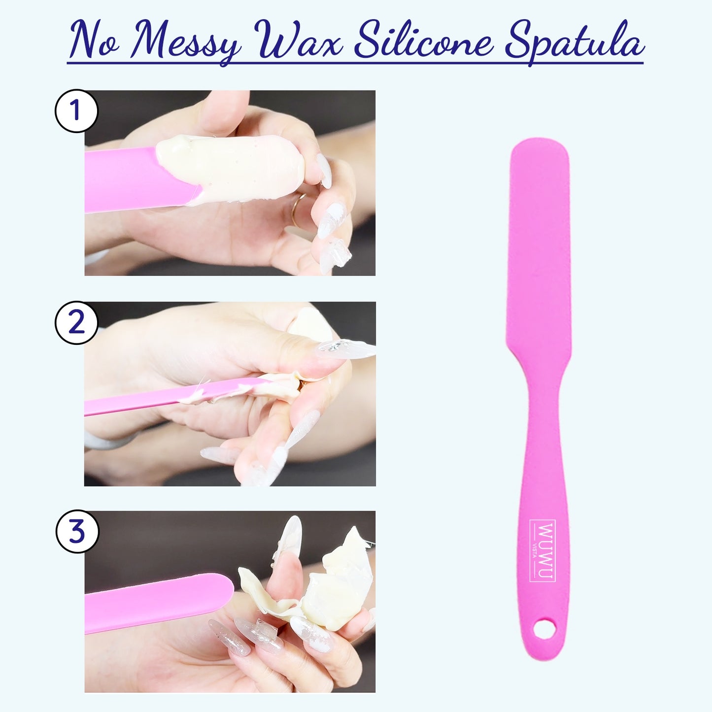 WUWUVISTA Non-stick Wax Silicone Spatula Hair Removal Accessories Easy To Clean And Reusable Large Area Hair Removal Wax Scraper