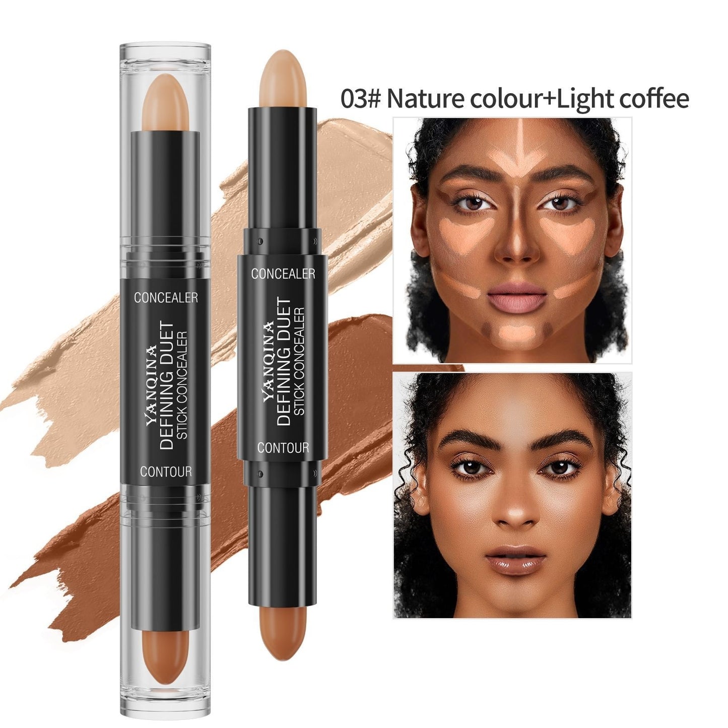 Double-headed Highlight Contour Stick Dual-purpose Stereo Highlighting Stick