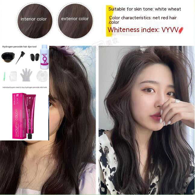 Ammonia-free Hair Color Paste Monochrome Paste Cover White Hair Multi-segment Color One-step Black Tea Gray Blue Black Hair Dye