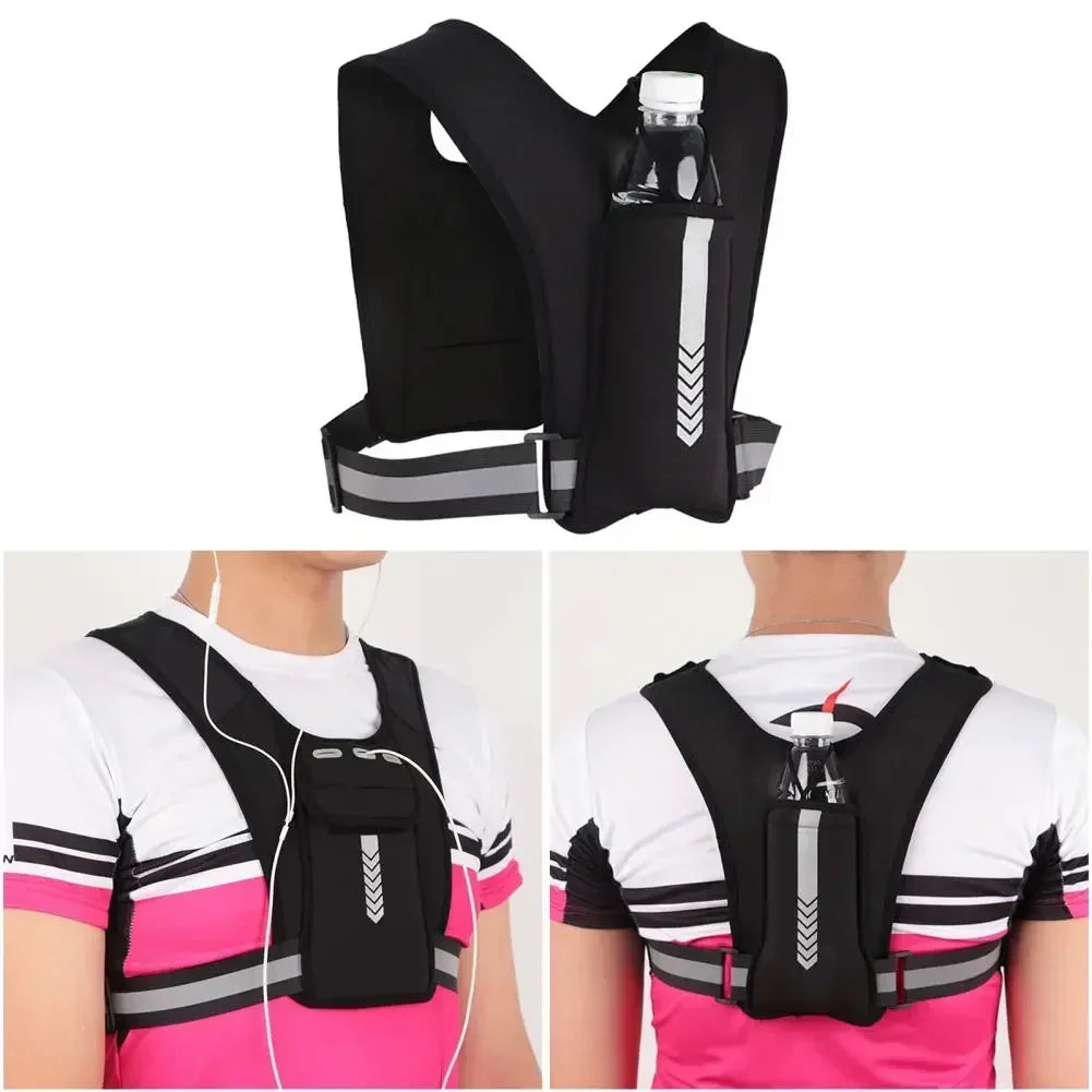 Outdoor Sport Running Backpack Men Universal Lightweight Running Vest Mobile Phone Card Bag Pocket for Jogging Fitness Chest Bag