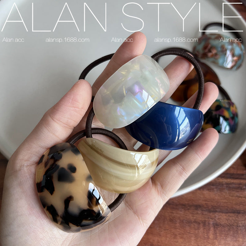 Oval Acetate Hair Band Ins Online Influencer Fashion Hair Rope Rubber Band Ponytail Bun Temperament Head Rope Top Cuft
