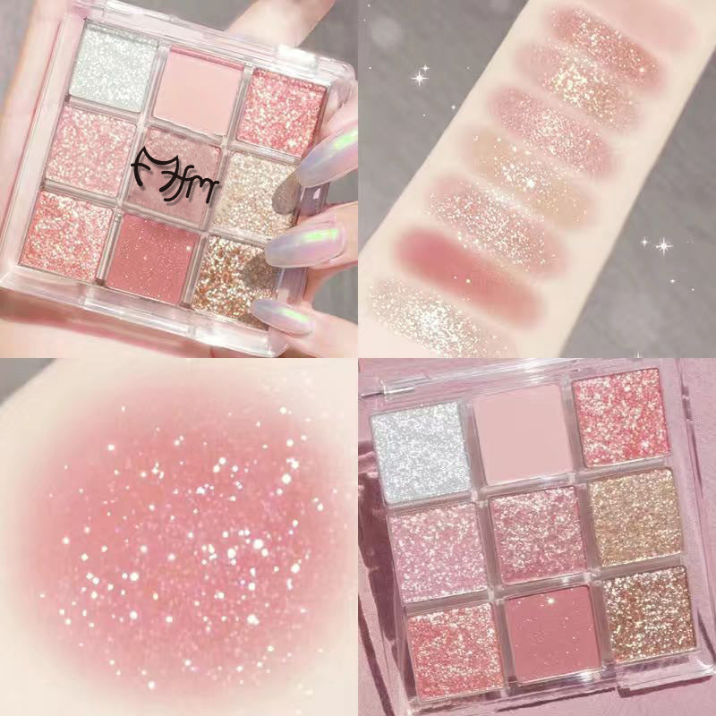 DIKALU Nine-color Eye Shadow City Cold And Warm Plate Shimmer Matte Acrylic Transparent Nine-grid Eye Shadow