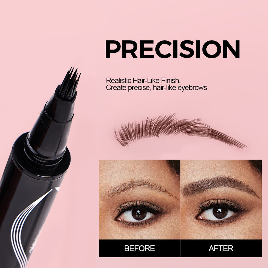 Four-fork Eyebrow Pencil Waterproof And Sweatproof Long Lasting Non Smudge Distinct Look