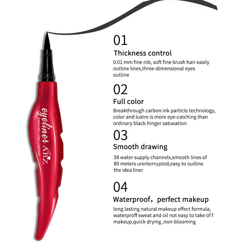 Full English Version Red Feather Liquid Eyeliner Waterproof And Sweat-proof