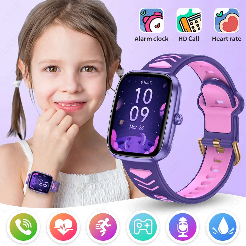 LIGE 2024 Kids Smart Watch Child HD Touch Screen Games Smartwatch Music Watch Boy Girl Gift Children Smartwatch For IOS Android