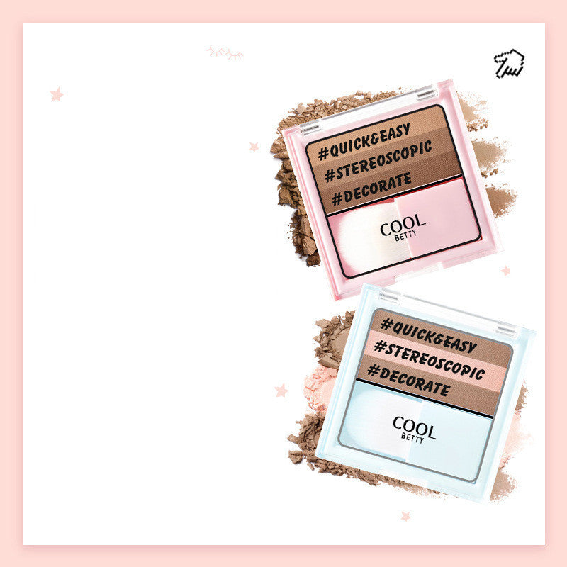 New Contouring Pan Powder Tricolor Highlight Shadow