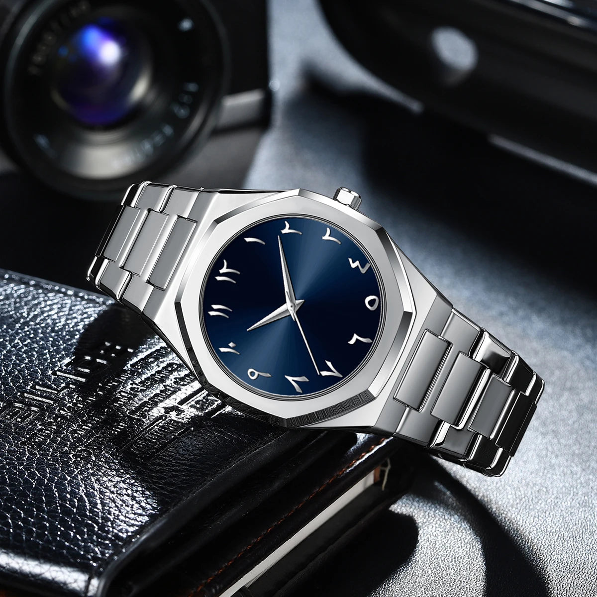 BESTWIN Luxury Sports Men Watch Waterproof Stainless Steel Date Wristwatch For Man Quartz Clock Business Men's Watches 2025 New