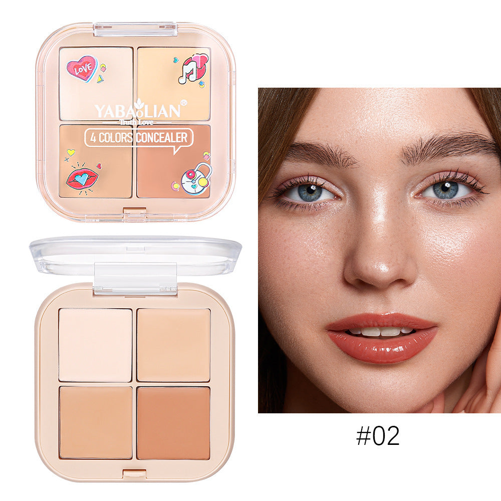 Concealer Plate Makeup Waterproof And Sweat-proof Four Colors