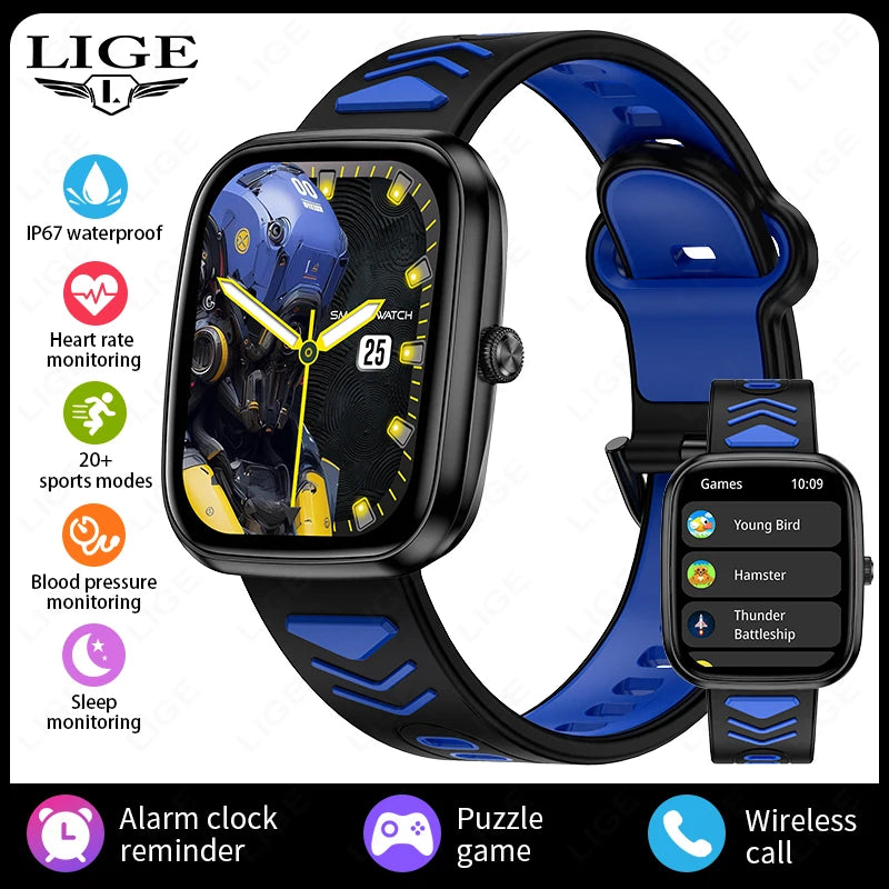 LIGE 2024 Kids Smart Watch Child HD Touch Screen Games Smartwatch Music Watch Boy Girl Gift Children Smartwatch For IOS Android