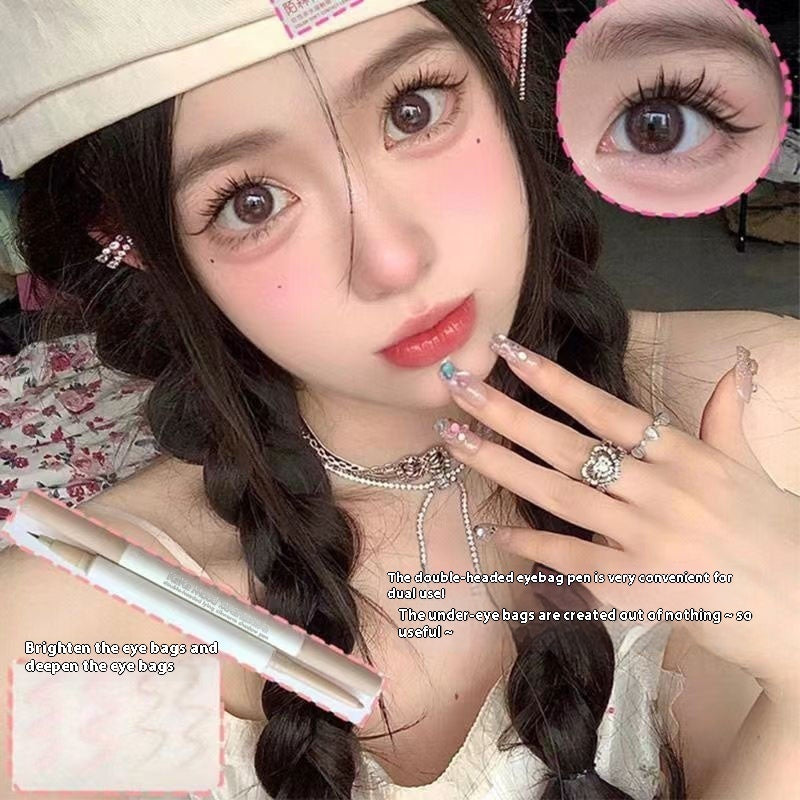 Dual Head Dual-use Highlight Eye Shadow Pen Brightening Curtain Outline Down Eyeliner