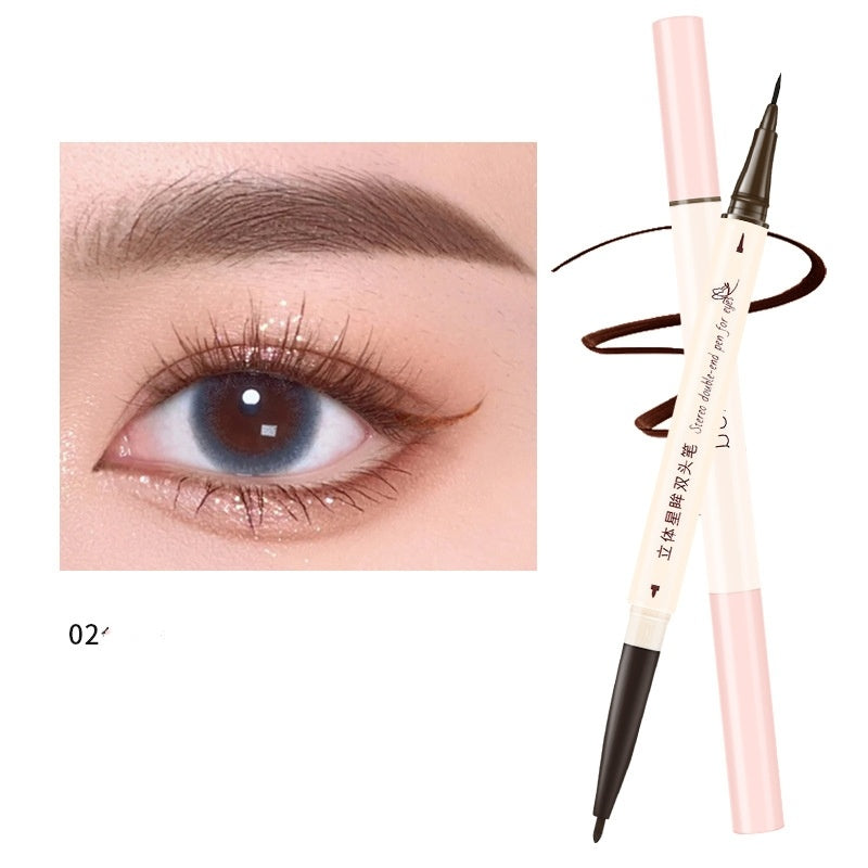 Double-headed Glue Pen Long-lasting Liquid Eyeliner Silky Easy To Use Eye Shadow Pen