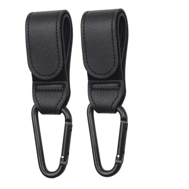 1/2pcs Baby Stroller Hook PU Leather Cart Organizer Diaper Bag Hanger Climbing Buckle Hooks Child Pram Accessories