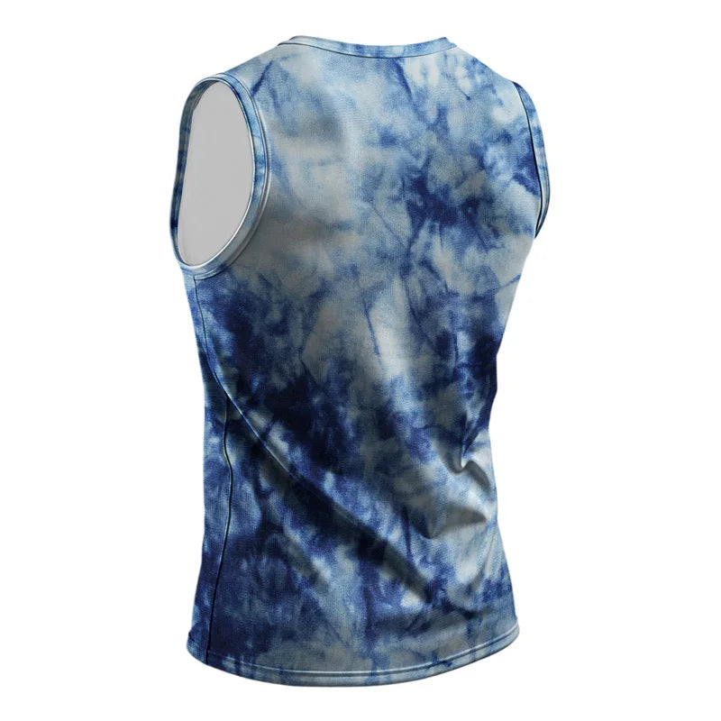Street Fashion Ink Splash Mens Vest Round Neck Sleeveless Printed Tshirt Daily Outdoor Sports Fitness Running Top Art Gradient