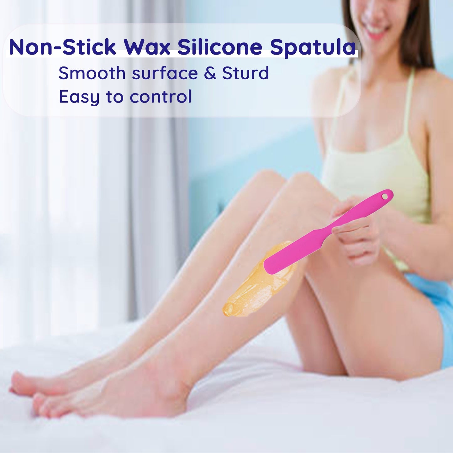 WUWUVISTA Non-stick Wax Silicone Spatula Hair Removal Accessories Easy To Clean And Reusable Large Area Hair Removal Wax Scraper