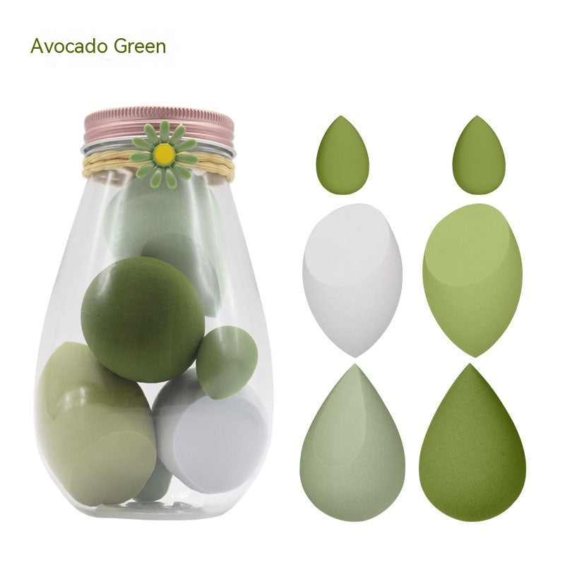 Foreign Trade Makeup Puff 7 PCs Canned Cosmetic Egg Suit Drift Bottle Makeup Sponge Soaking Water Bigger Mini