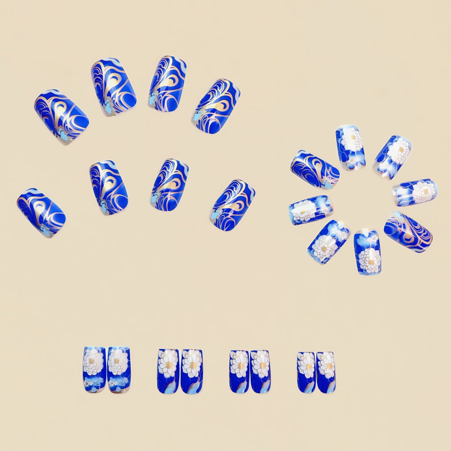 Detachable 24 Pieces Fake Nail Patch Mid-length