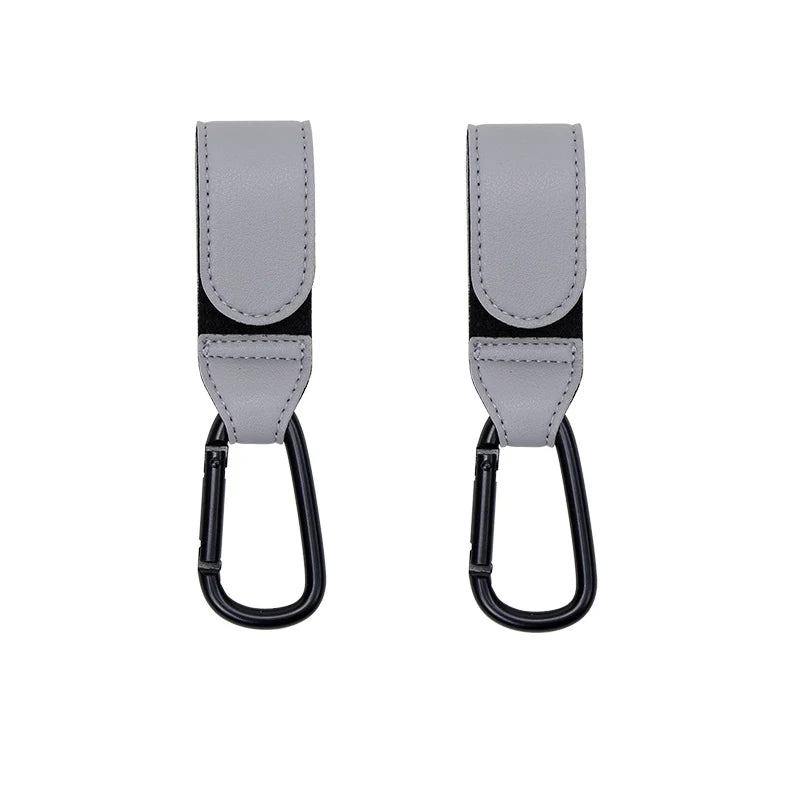 1/2pcs Baby Stroller Hook PU Leather Cart Organizer Diaper Bag Hanger Climbing Buckle Hooks Child Pram Accessories