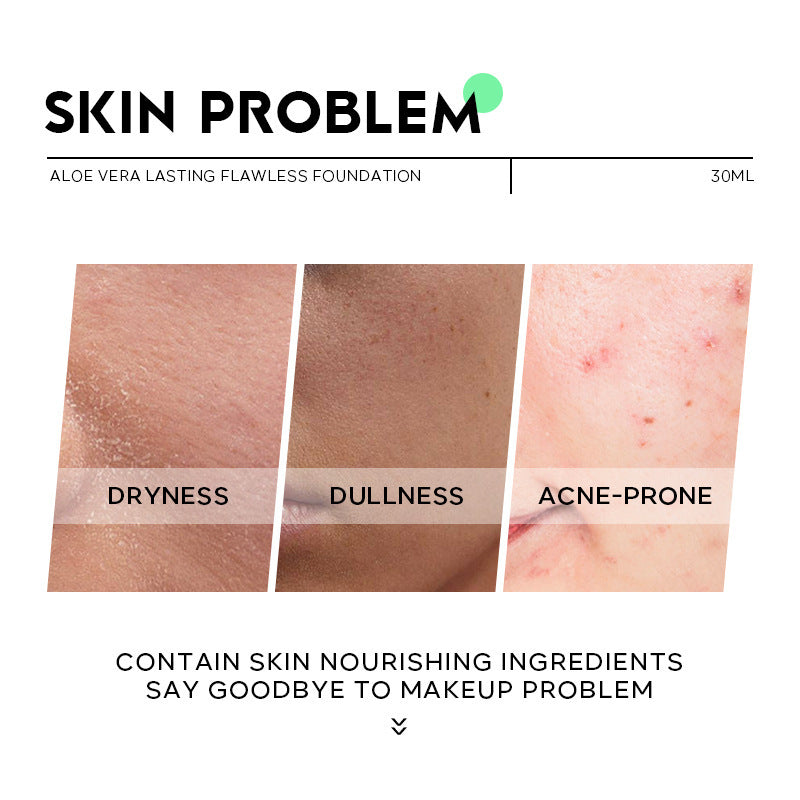Aloe Liquid Foundation Two-color Cover Blemishes Skin Lifting Plant Extract