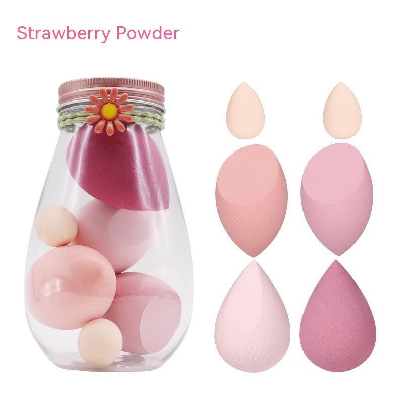Foreign Trade Makeup Puff 7 PCs Canned Cosmetic Egg Suit Drift Bottle Makeup Sponge Soaking Water Bigger Mini