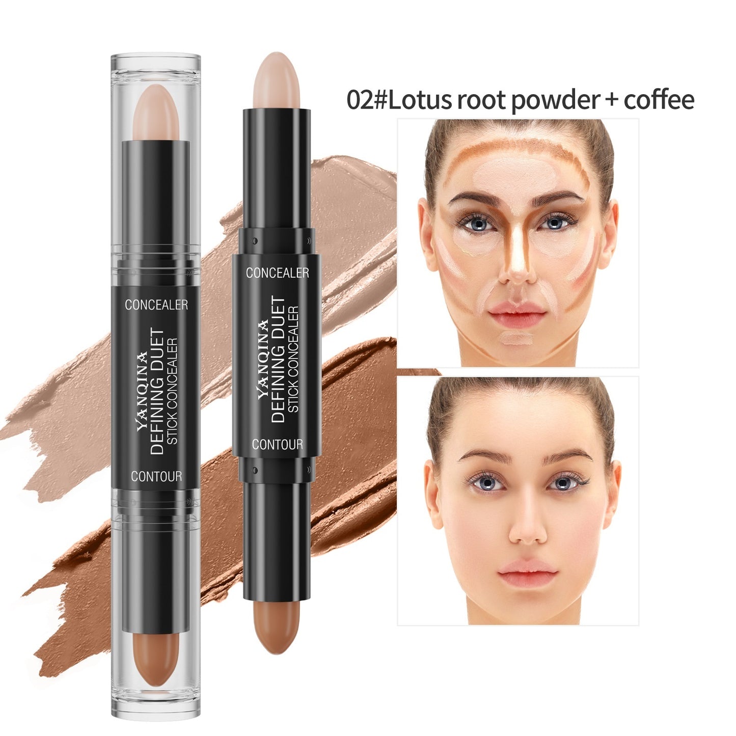 Double-headed Highlight Contour Stick Dual-purpose Stereo Highlighting Stick