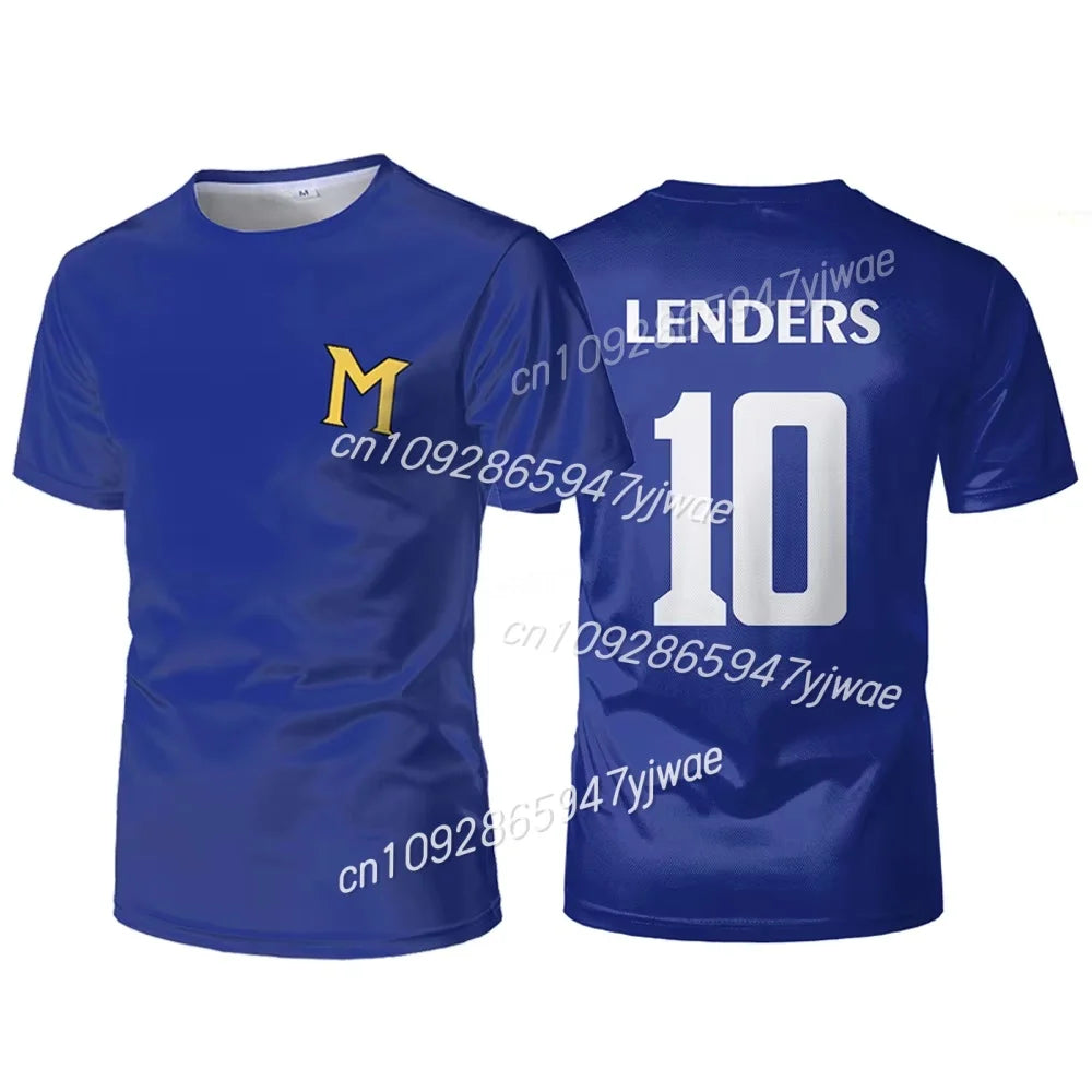 Sports Breathable Jersey LENDERS Summer Men's T-shirt Captain Winglet Cosplay Unisex Kids Short-sleeved Tops Oversized Tees