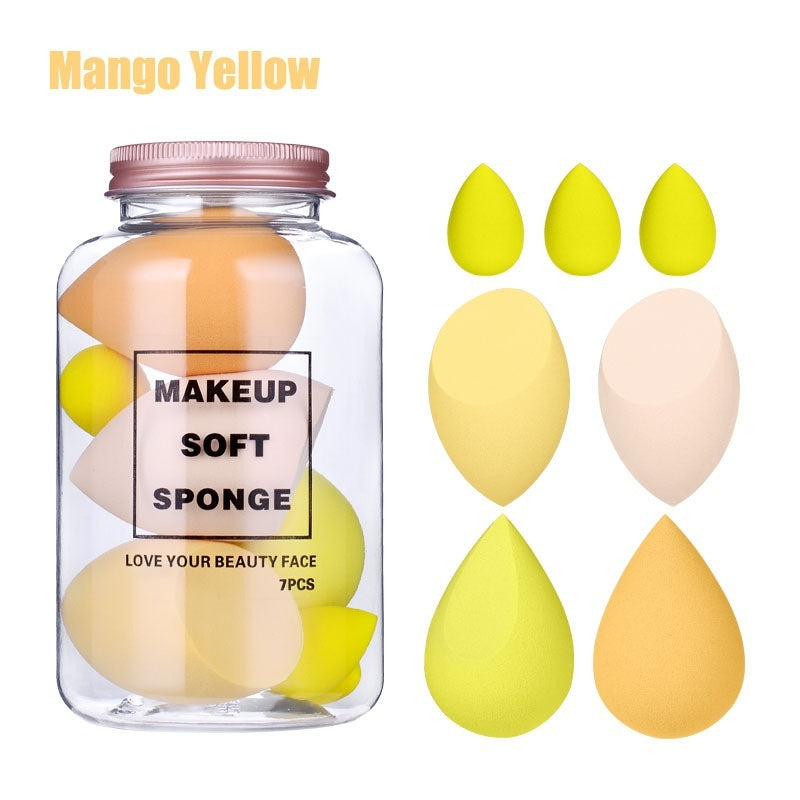 Foreign Trade Makeup Puff 7 PCs Canned Cosmetic Egg Suit Drift Bottle Makeup Sponge Soaking Water Bigger Mini
