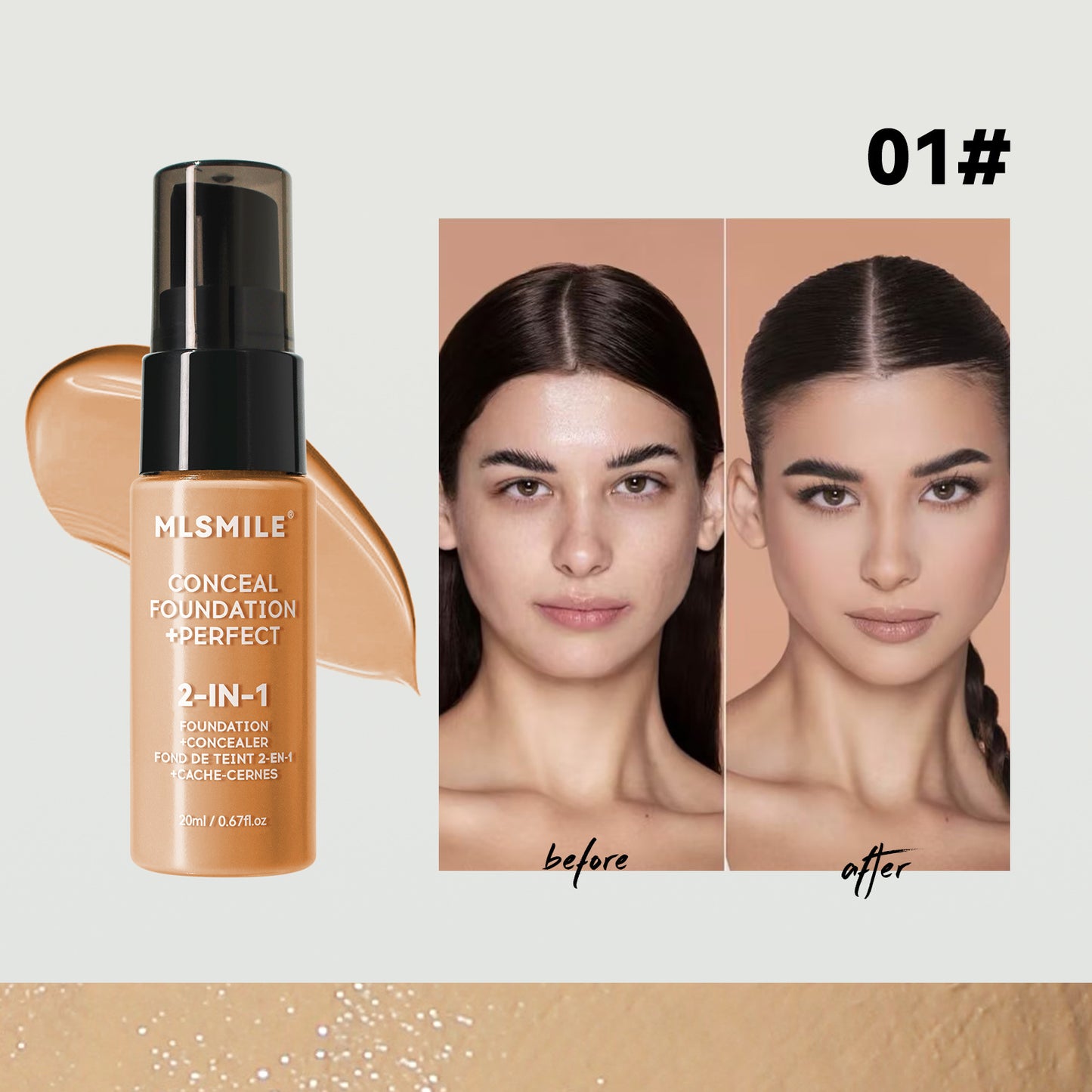 Long Lasting Smear-proof Makeup Waterproof Sweat-proof Easy To Push Open Oil Control Concealing Foundation