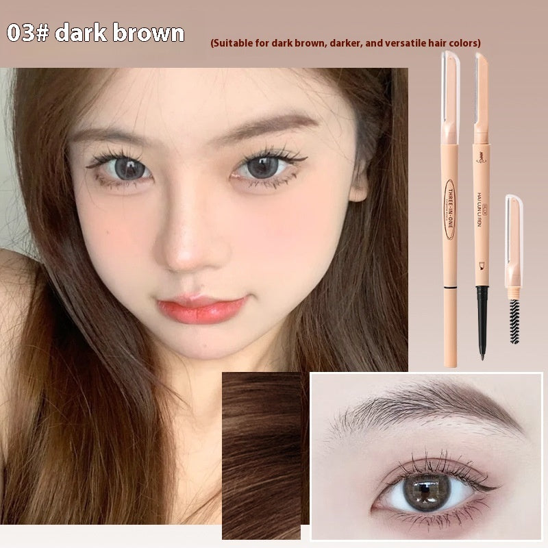 Rotating Double-headed Multifunctional Thin Head Eyebrow Pencil Distinct Look