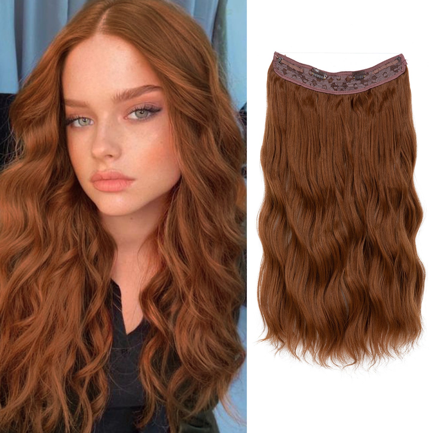 European And American Style Women Corn Curler Fishing Thread Long Curly Hair Wig