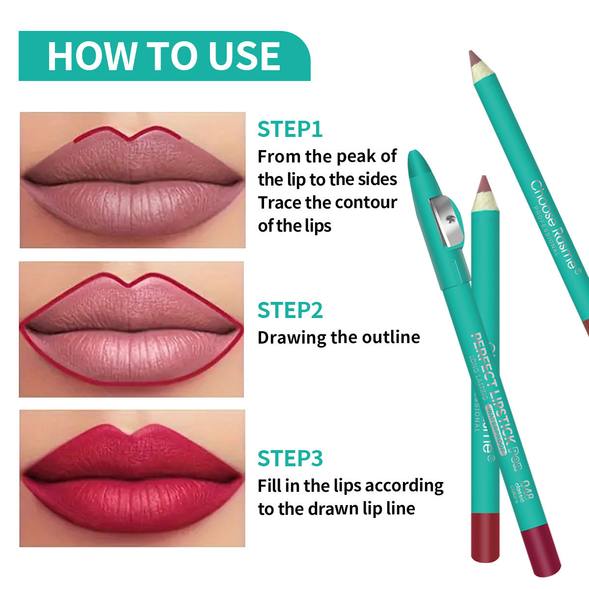 No Stain On Cup With Penknife Thick Pen Lip Liner Suit