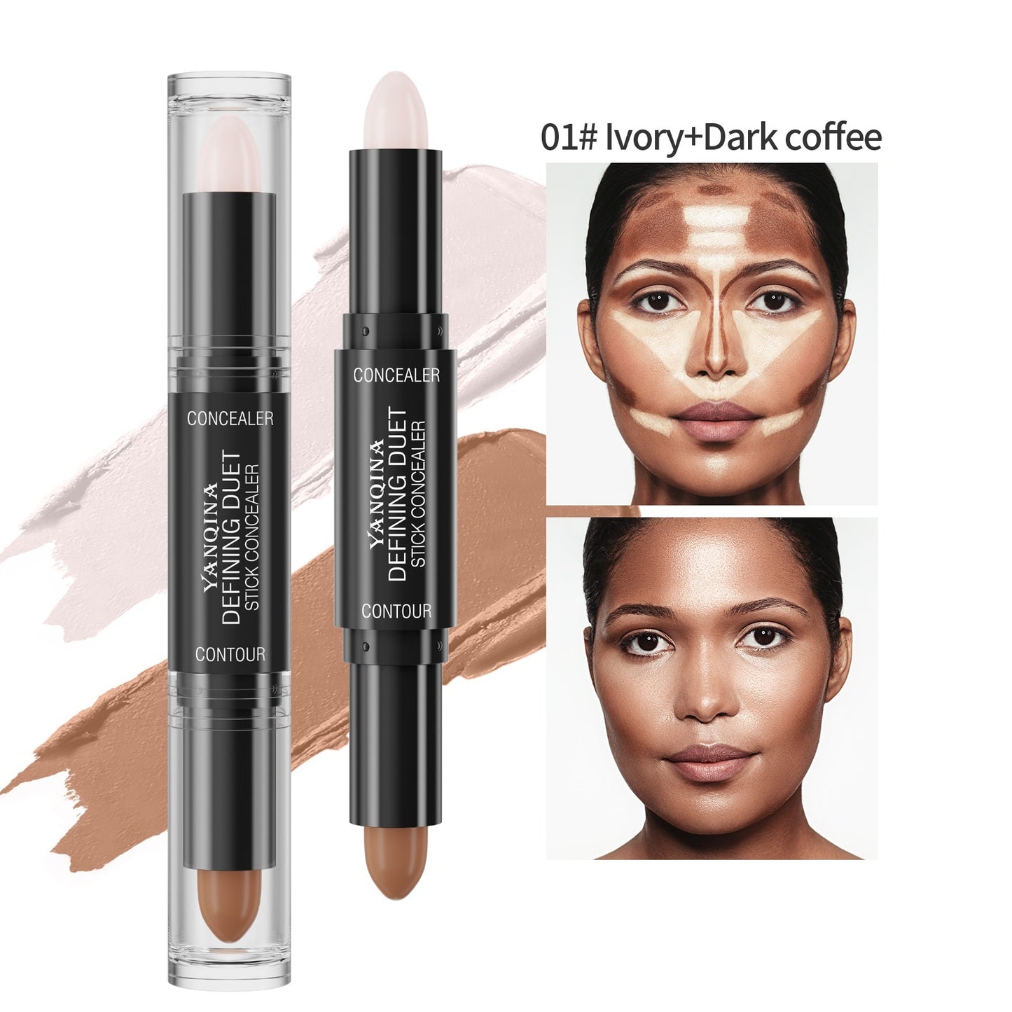 Double-headed Highlight Contour Stick Dual-purpose Stereo Highlighting Stick