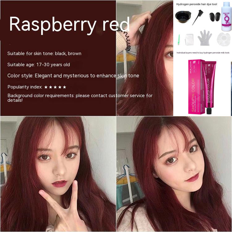 Ammonia-free Hair Color Paste Monochrome Paste Cover White Hair Multi-segment Color One-step Black Tea Gray Blue Black Hair Dye
