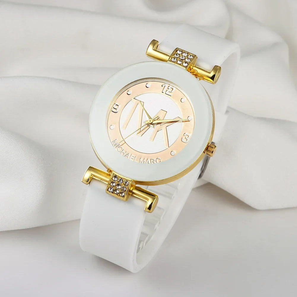 UTHAI W28 Women's Fashion Quartz Watch Light Luxury Diamond Silicone Band College Girl Watches Clock