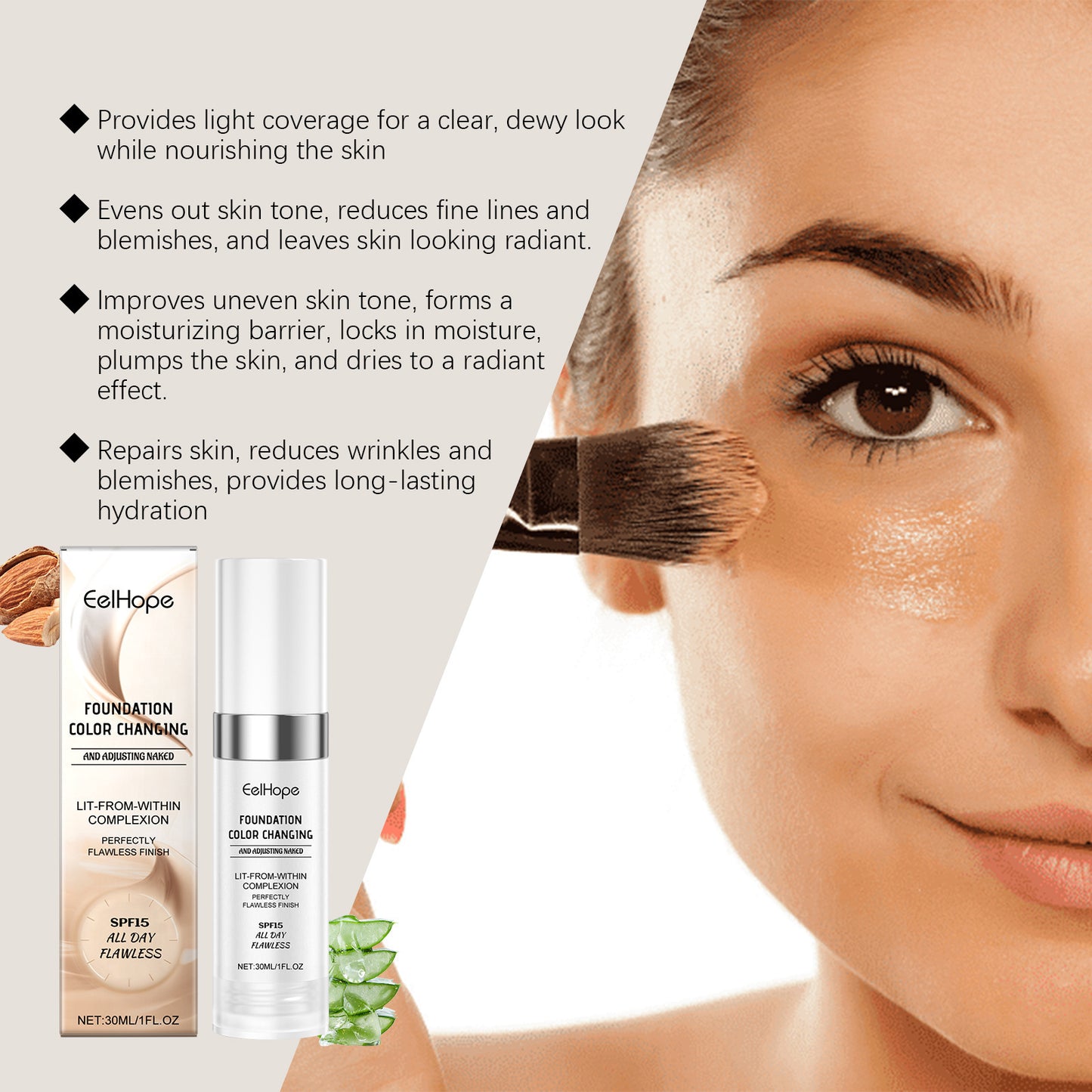 Temperature Change Concealing Foundation Natural Moisturizing