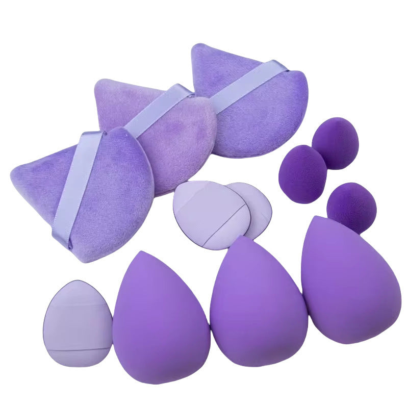 Solid Color Cosmetic Egg 12-piece Mini Thumb Puff