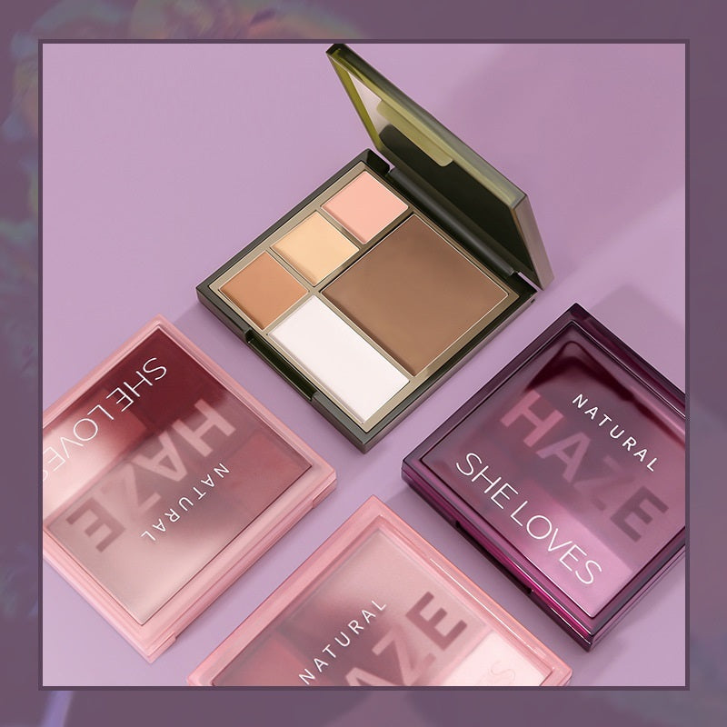Five Color Contouring Palette Waterproof Concealer Matte Nose Shadow