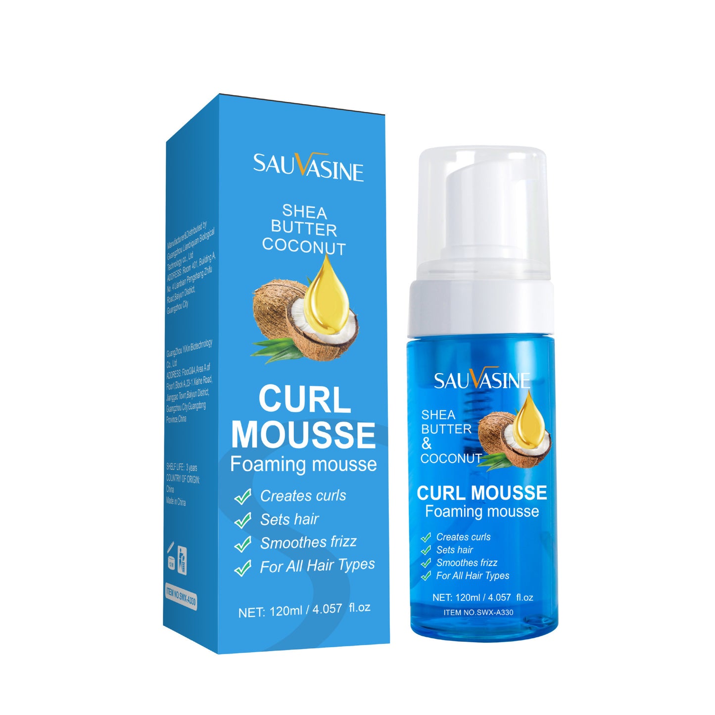Coconut Moisturizing Curly Hair Mousse 120ml