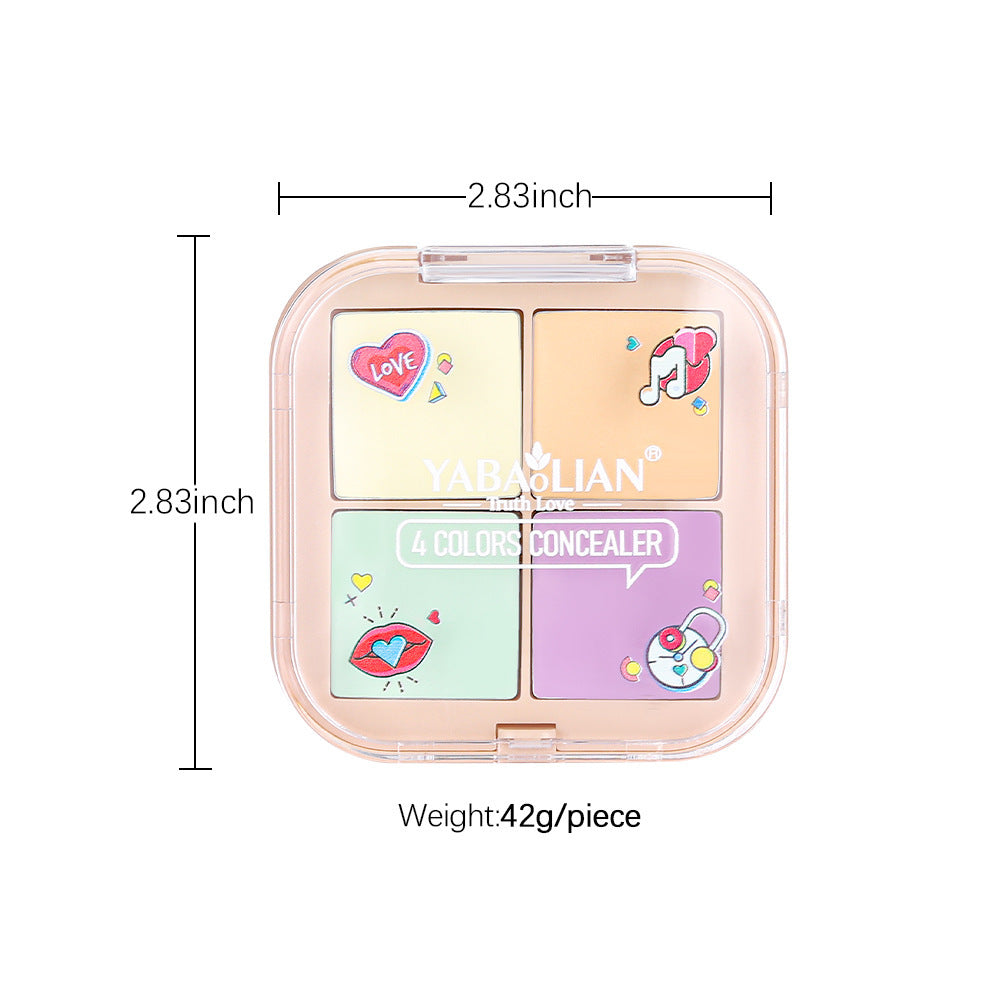 Concealer Plate Makeup Waterproof And Sweat-proof Four Colors