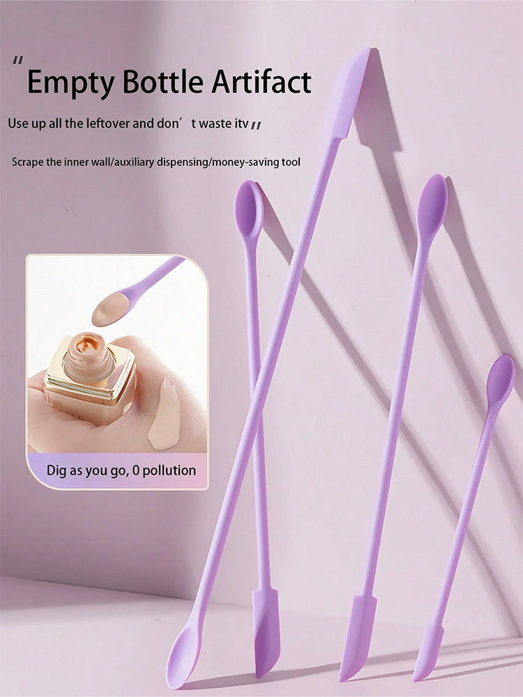 2 In 1 Makeup Silicone Scoop Scraper Set Cosmetic Liquid Foundation Face Cream Spoon Scraping Face Skin Care Tools Wholesale
