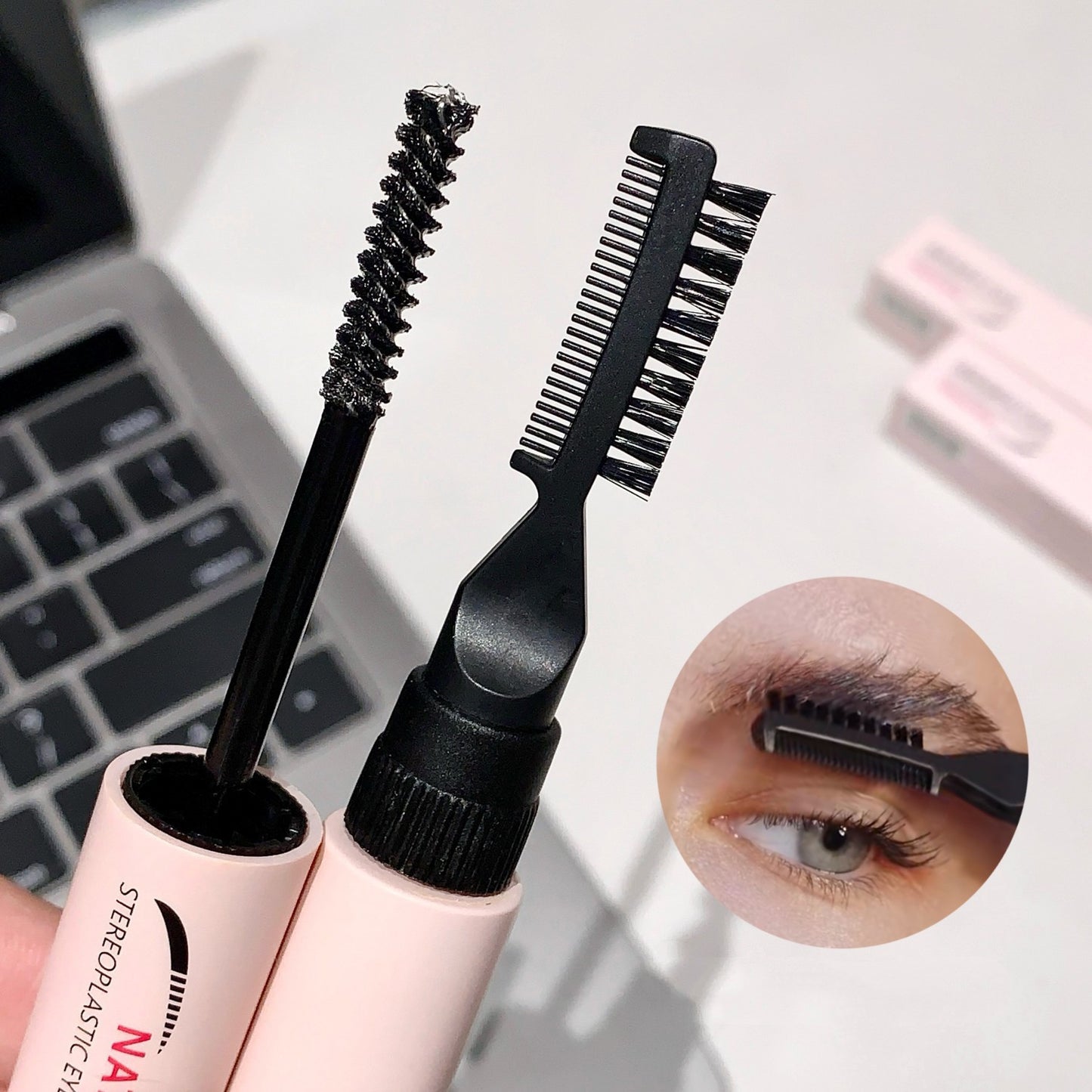 Natural Three-dimensional Plastic Double-headed Brow Cream