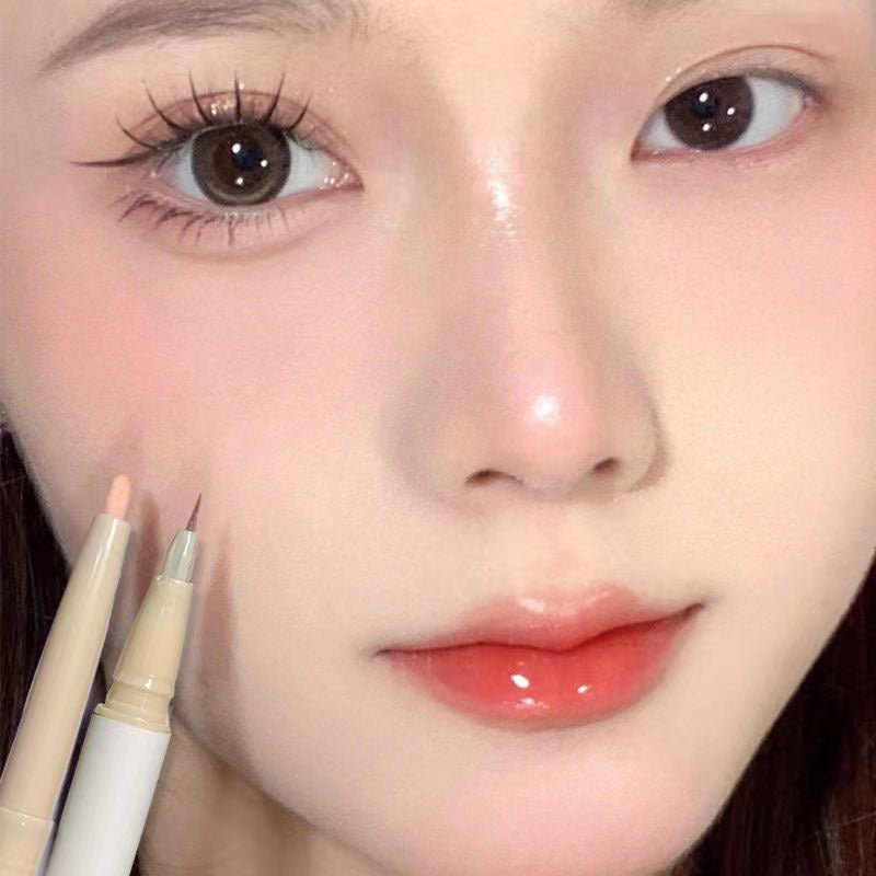 Dual Head Dual-use Highlight Eye Shadow Pen Brightening Curtain Outline Down Eyeliner